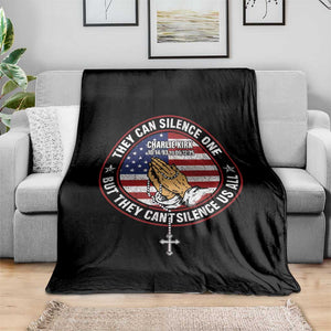 Charlie Kirk Memorial Throw Blanket Retro American Flag TS10 Print Your Wear