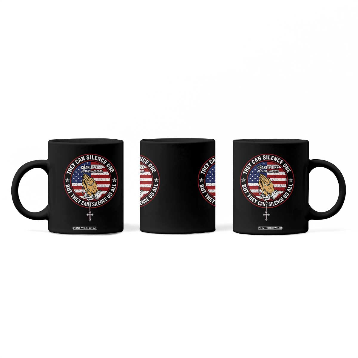 Charlie Kirk Memorial Coffee Mug Retro American Flag TS10 Print Your Wear