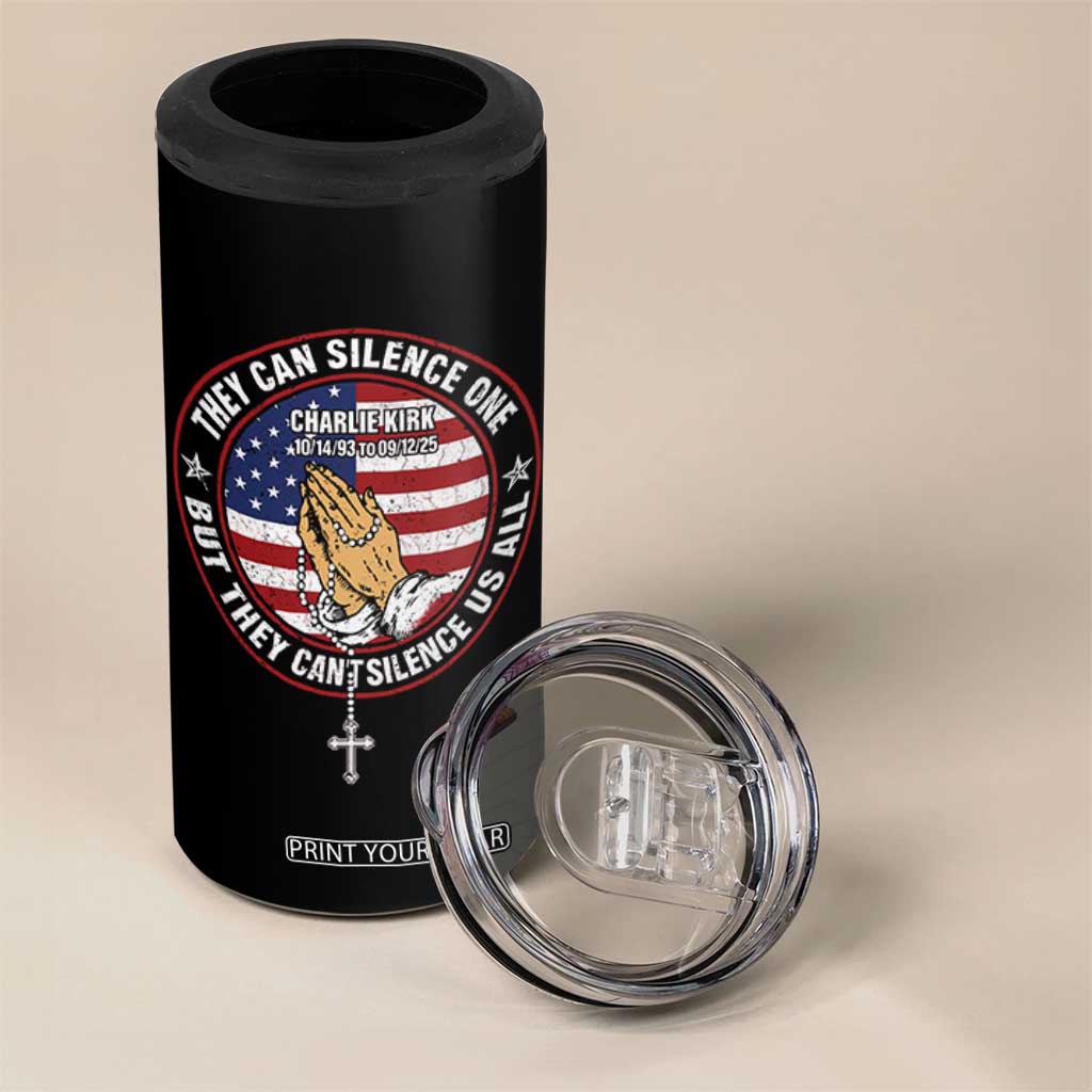 Charlie Kirk Memorial 4 in 1 Can Cooler Tumbler Retro American Flag TS10 Print Your Wear