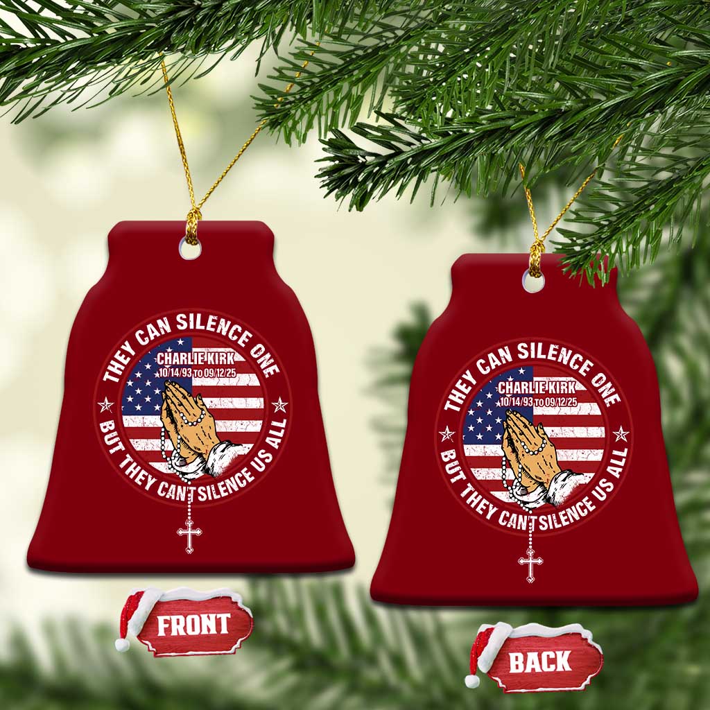 Charlie Kirk Memorial Ceramic Ornament Retro American Flag TS10 Print Your Wear