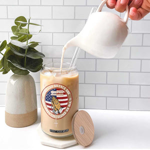 Charlie Kirk Memorial Glass Can Retro American Flag TS10 Print Your Wear