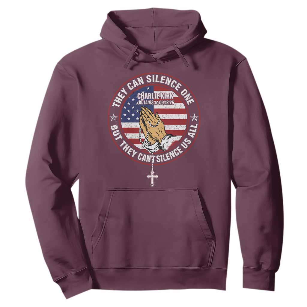 Charlie Kirk Memorial Hoodie Retro American Flag TS10 Maroon Print Your Wear