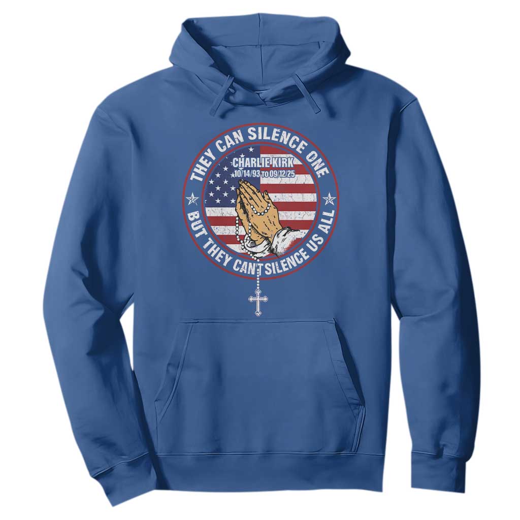 Charlie Kirk Memorial Hoodie Retro American Flag TS10 Royal Blue Print Your Wear