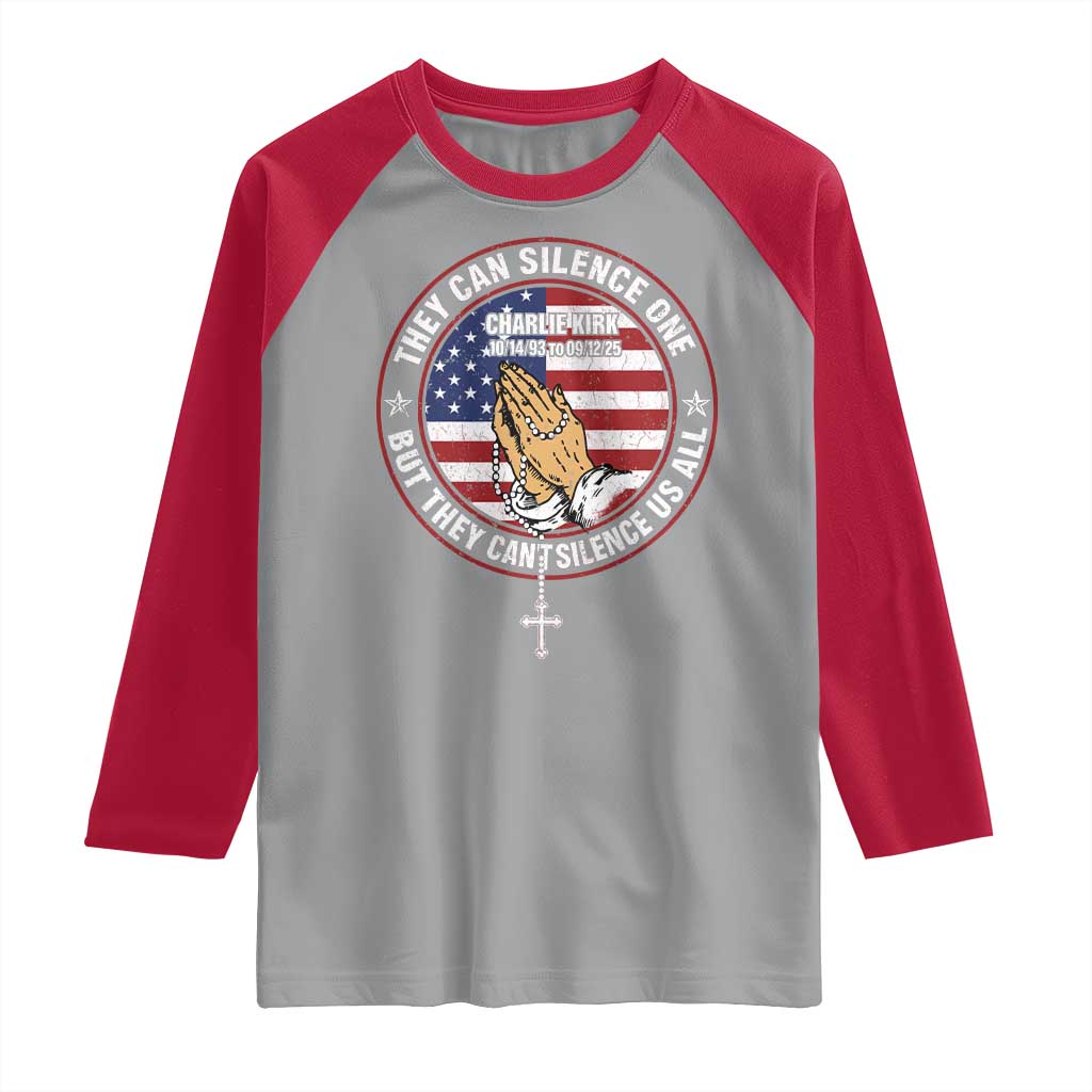 Charlie Kirk Memorial Raglan Shirt Retro American Flag TS10 Sport Gray Red Print Your Wear