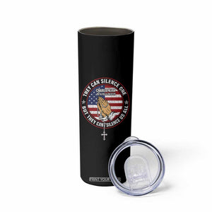 Charlie Kirk Memorial Skinny Tumbler Retro American Flag TS10 Print Your Wear