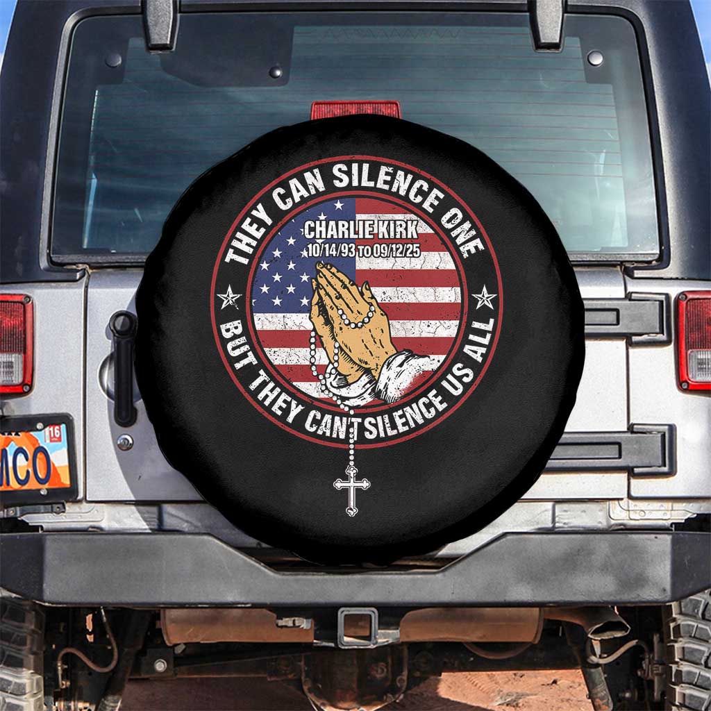 Charlie Kirk Memorial Spare Tire Cover Retro American Flag TS10 No hole Black Print Your Wear
