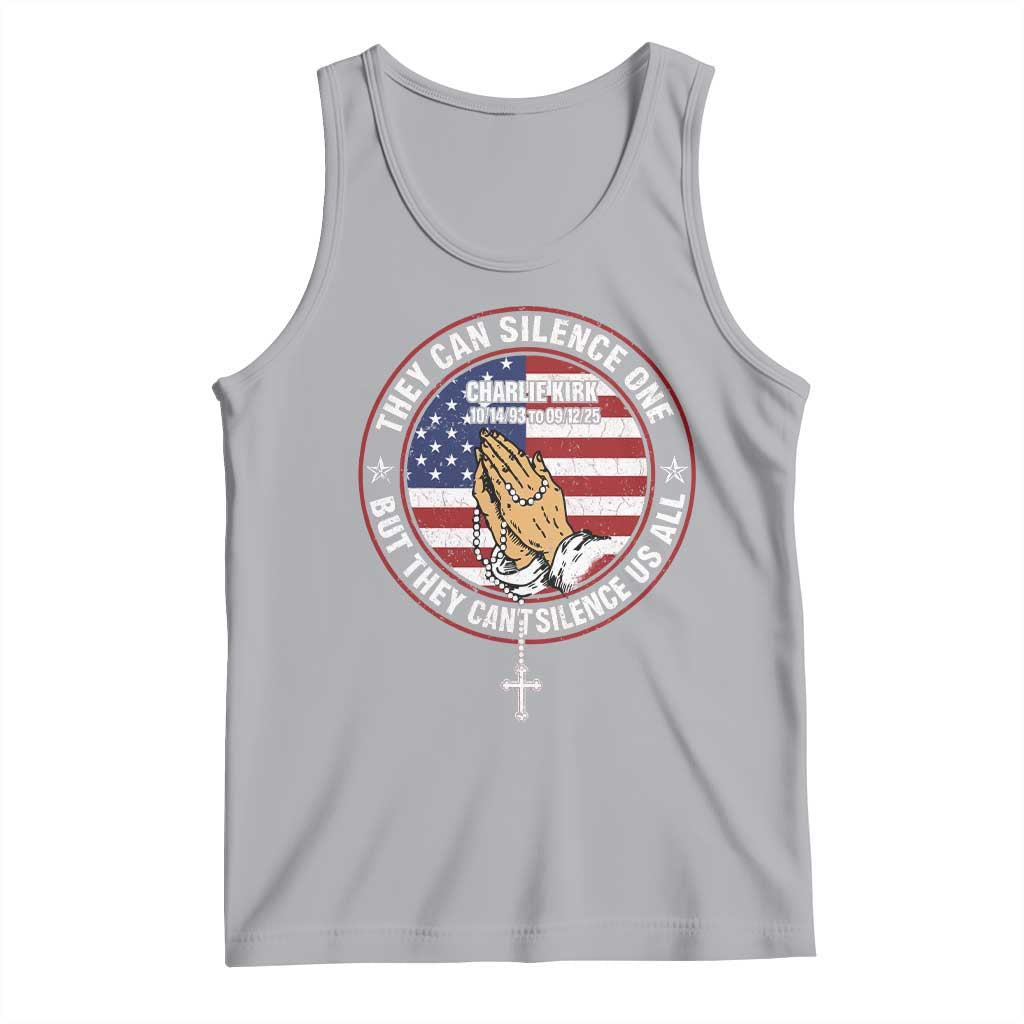 Charlie Kirk Memorial Tank Top Retro American Flag TS10 Athletic Heather Print Your Wear