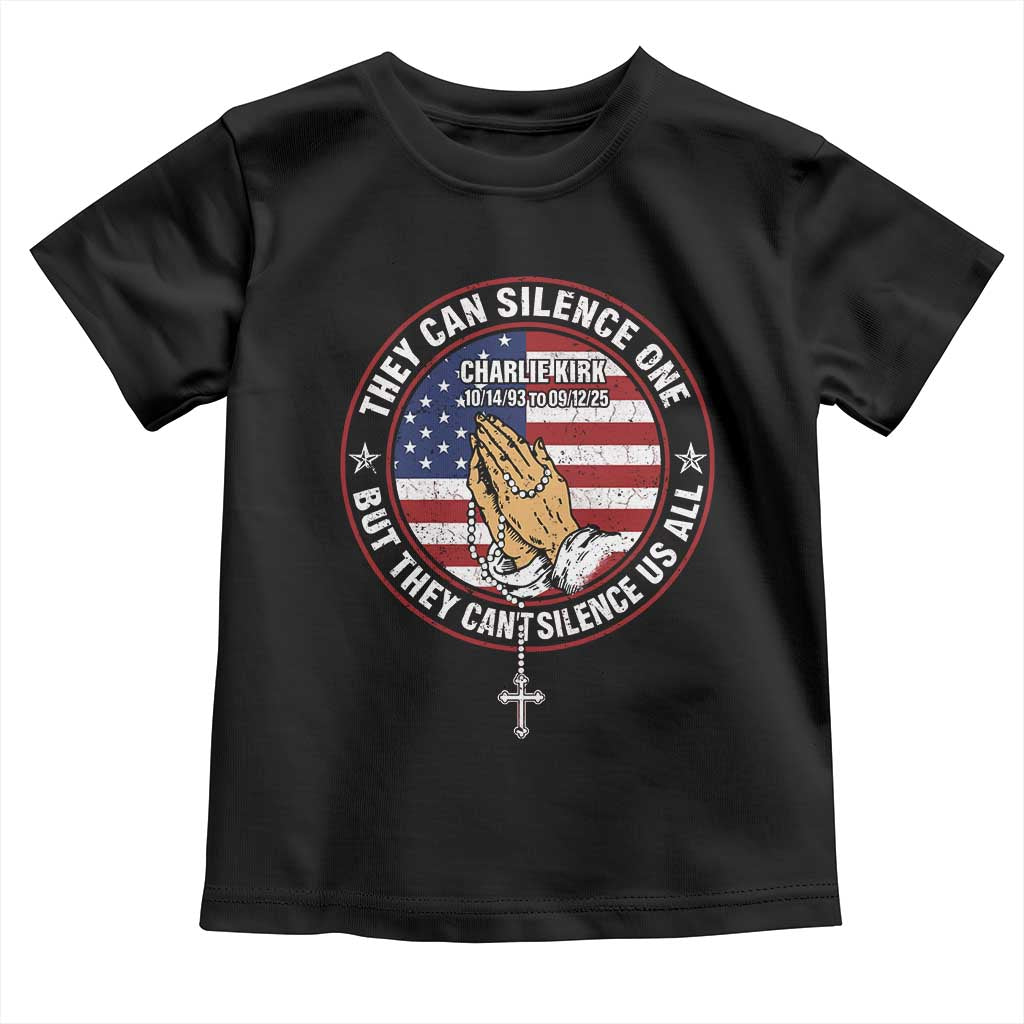 Charlie Kirk Memorial Toddler T Shirt Retro American Flag TS10 Black Print Your Wear