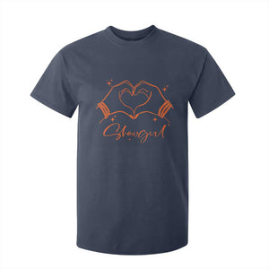 Heart Hands Showgirl T Shirt For Kid Girl Vintage 70's 80's Trendy Apparel TS10 Navy Print Your Wear