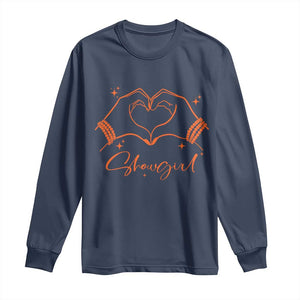 Heart Hands Showgirl Long Sleeve Shirt Girl Vintage 70's 80's Trendy Apparel TS10 Navy Print Your Wear