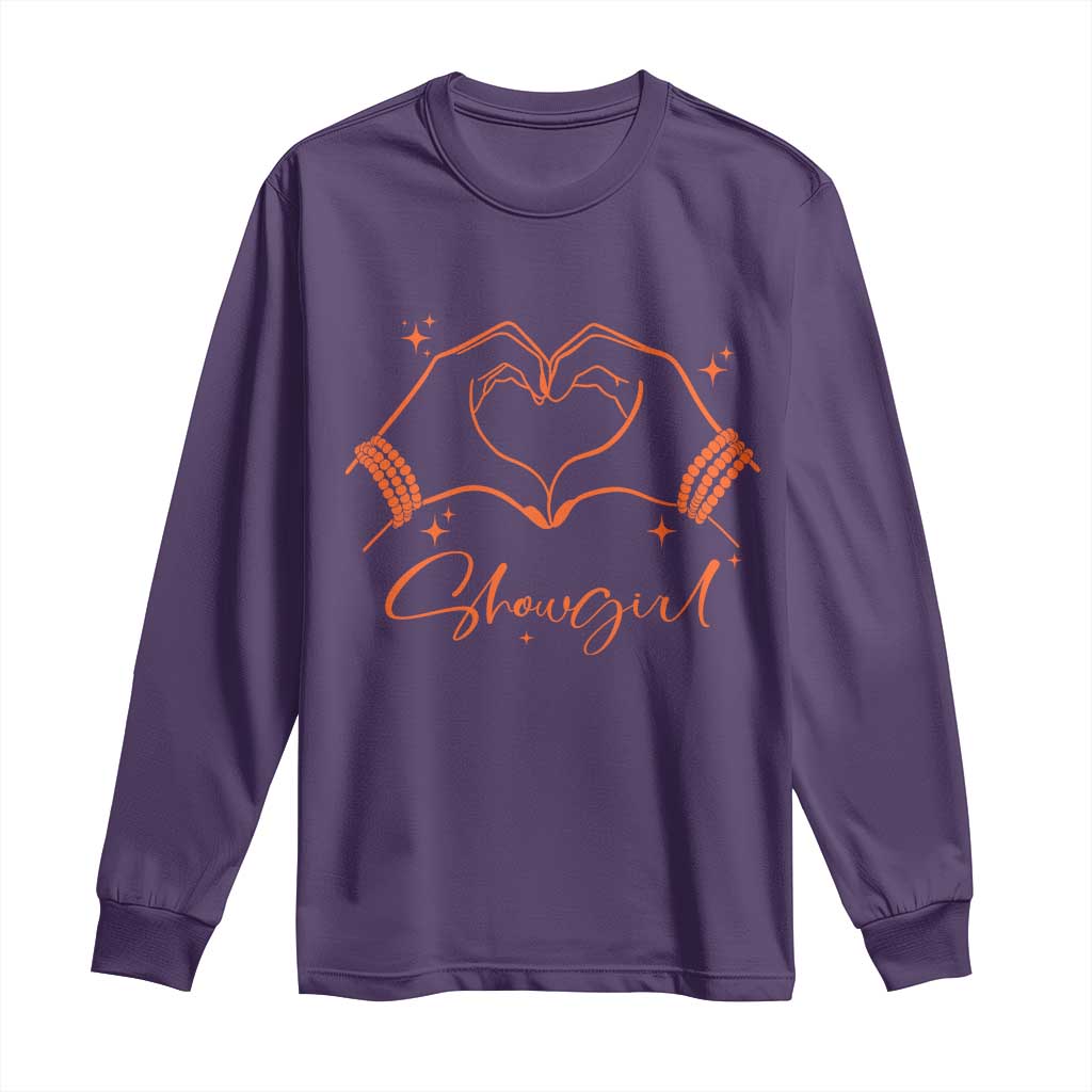Heart Hands Showgirl Long Sleeve Shirt Girl Vintage 70's 80's Trendy Apparel TS10 Purple Print Your Wear