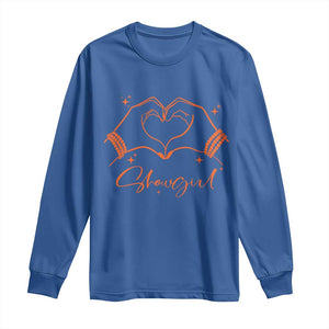 Heart Hands Showgirl Long Sleeve Shirt Girl Vintage 70's 80's Trendy Apparel TS10 Royal Blue Print Your Wear