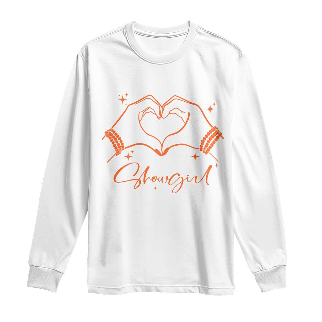 Heart Hands Showgirl Long Sleeve Shirt Girl Vintage 70's 80's Trendy Apparel TS10 White Print Your Wear