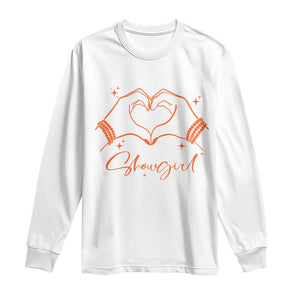 Heart Hands Showgirl Long Sleeve Shirt Girl Vintage 70's 80's Trendy Apparel TS10 White Print Your Wear