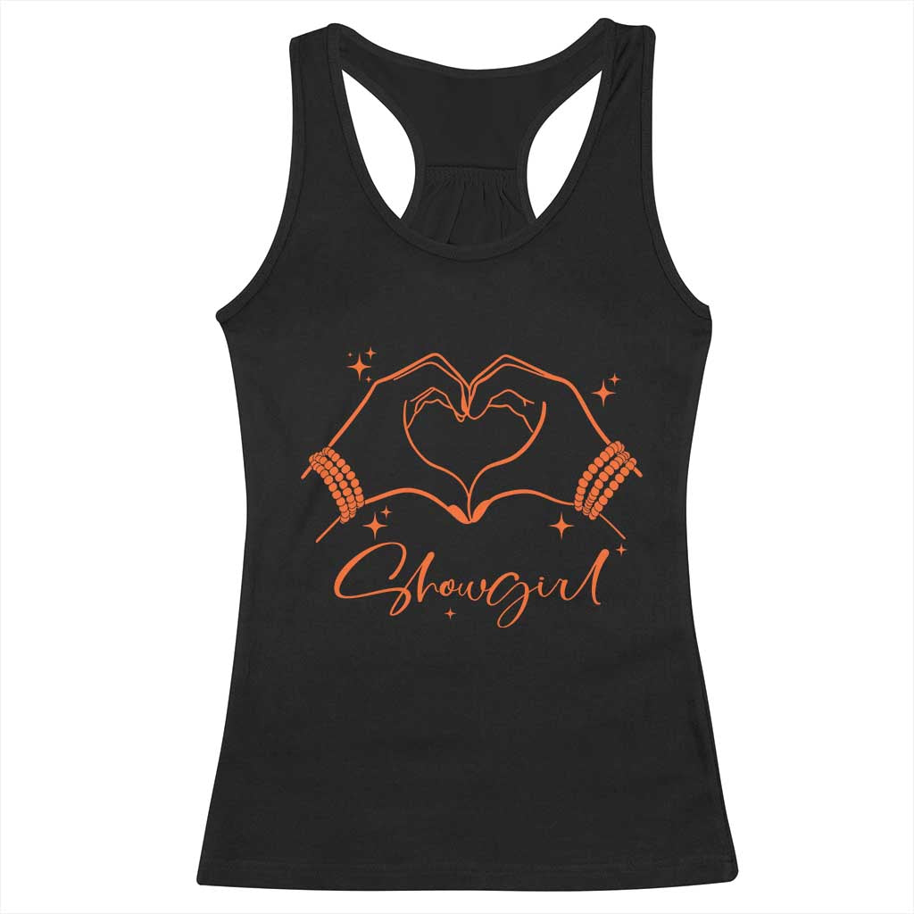 Heart Hands Showgirl Racerback Tank Top Girl Vintage 70's 80's Trendy Apparel TS10 Black Print Your Wear