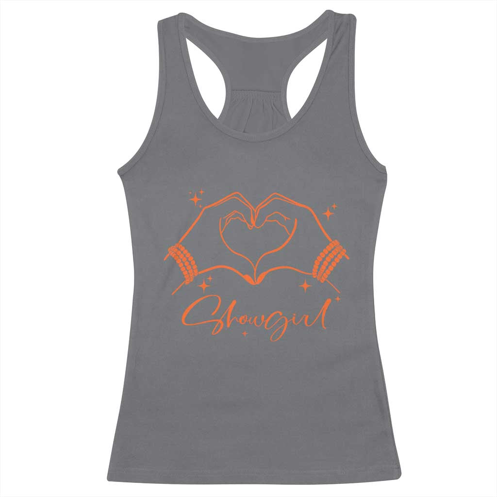 Heart Hands Showgirl Racerback Tank Top Girl Vintage 70's 80's Trendy Apparel TS10 Charcoal Print Your Wear