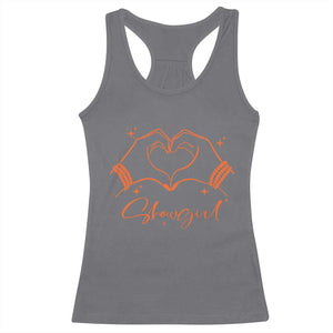 Heart Hands Showgirl Racerback Tank Top Girl Vintage 70's 80's Trendy Apparel TS10 Charcoal Print Your Wear