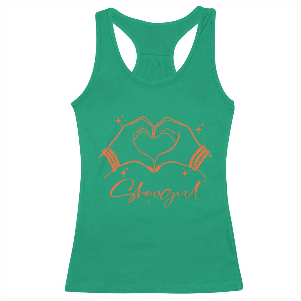 Heart Hands Showgirl Racerback Tank Top Girl Vintage 70's 80's Trendy Apparel TS10 Irish Green Print Your Wear