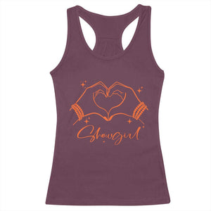 Heart Hands Showgirl Racerback Tank Top Girl Vintage 70's 80's Trendy Apparel TS10 Maroon Print Your Wear