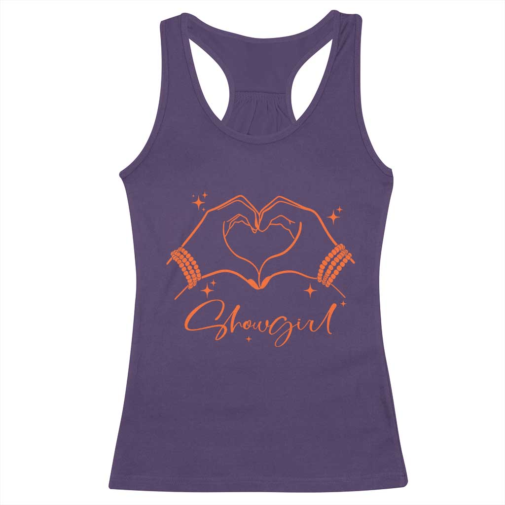 Heart Hands Showgirl Racerback Tank Top Girl Vintage 70's 80's Trendy Apparel TS10 Purple Print Your Wear