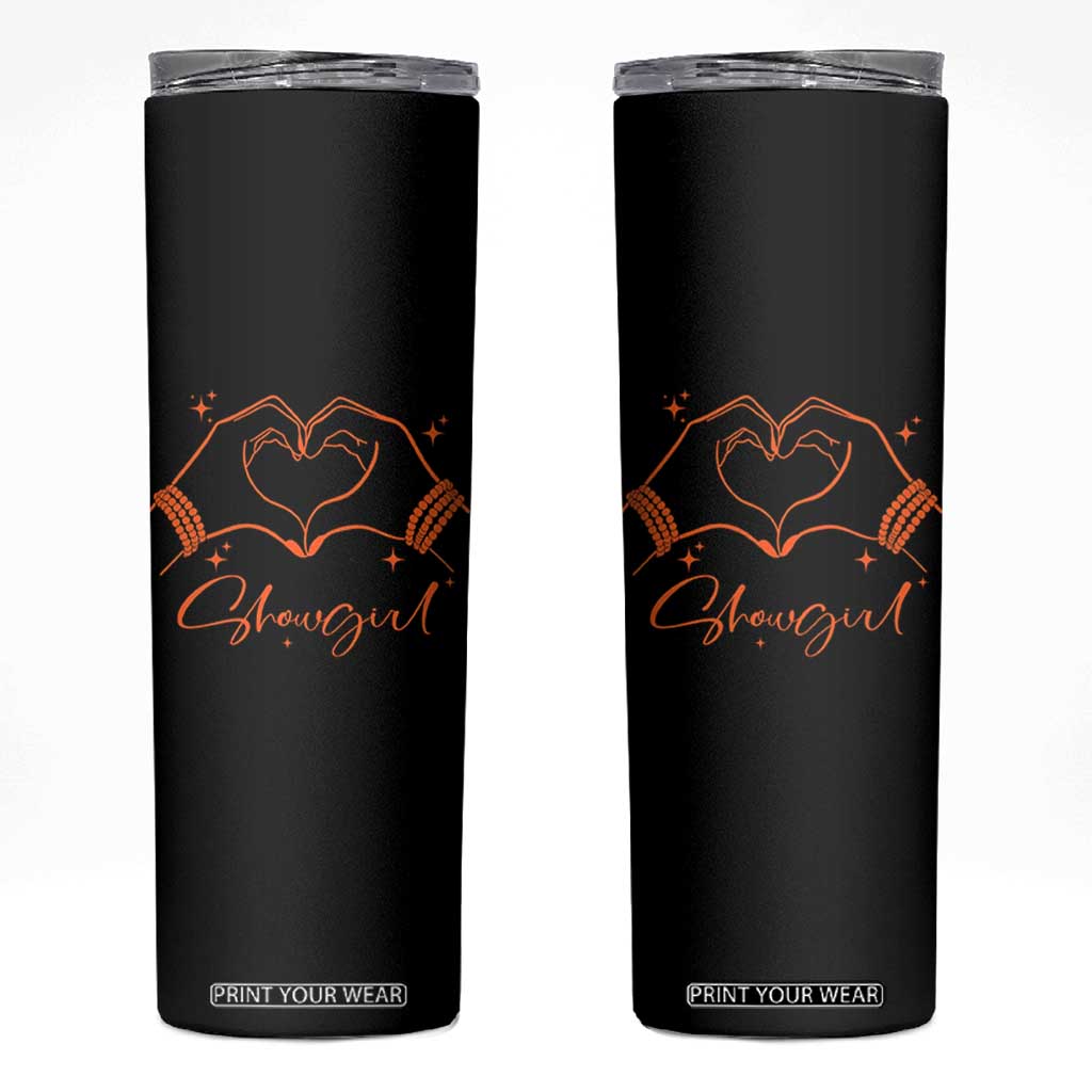 Heart Hands Showgirl Skinny Tumbler Girl Vintage 70's 80's Trendy Apparel TS10 Black Print Your Wear