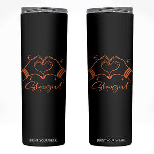 Heart Hands Showgirl Skinny Tumbler Girl Vintage 70's 80's Trendy Apparel TS10 Black Print Your Wear