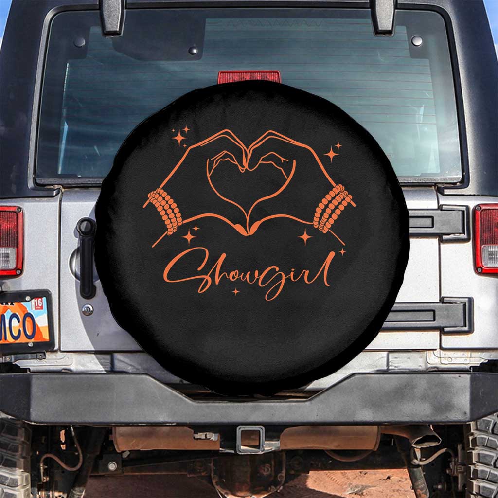 Heart Hands Showgirl Spare Tire Cover Girl Vintage 70's 80's Trendy Apparel TS10 No hole Black Print Your Wear