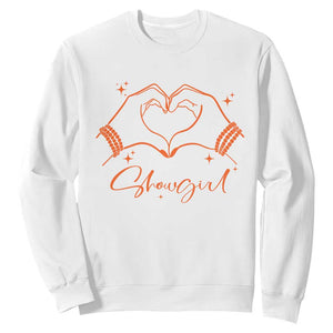 Heart Hands Showgirl Sweatshirt Girl Vintage 70's 80's Trendy Apparel TS10 White Print Your Wear