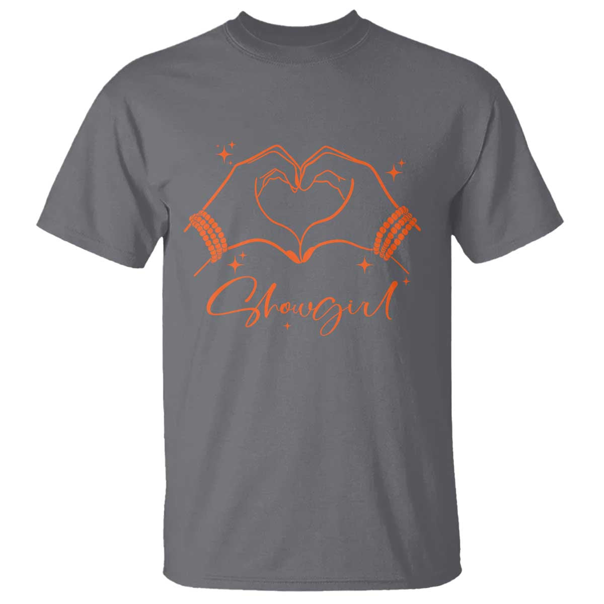 Heart Hands Showgirl T Shirt Girl Vintage 70's 80's Trendy Apparel TS10 Charcoal Print Your Wear