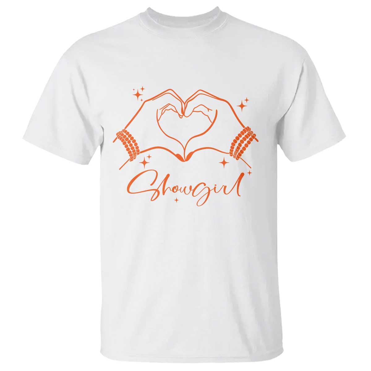 Heart Hands Showgirl T Shirt Girl Vintage 70's 80's Trendy Apparel TS10 White Print Your Wear