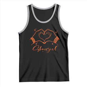 Heart Hands Showgirl Tank Top Girl Vintage 70's 80's Trendy Apparel TS10 Black Athletic Heather Print Your Wear