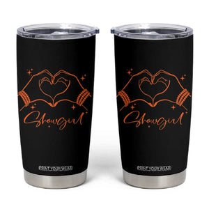 Heart Hands Showgirl Tumbler Cup Girl Vintage 70's 80's Trendy Apparel TS10 Black Print Your Wear