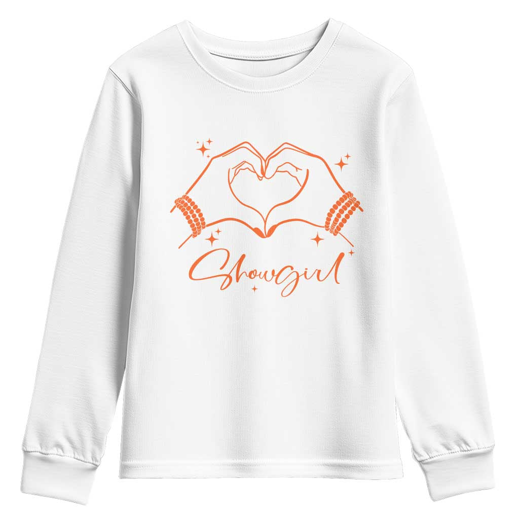 Heart Hands Showgirl Youth Sweatshirt Girl Vintage 70's 80's Trendy Apparel TS10 White Print Your Wear