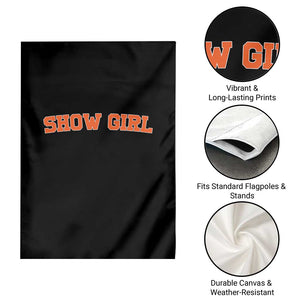 Showgirl Garden Flag Retro Vintage Varsity Sports Orange Text TS10 Print Your Wear