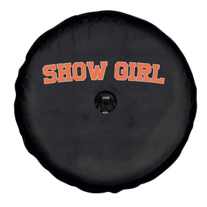 Showgirl Spare Tire Cover Retro Vintage Varsity Sports Orange Text TS10 Print Your Wear