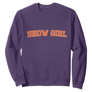 Showgirl Sweatshirt Retro Vintage Varsity Sports Orange Text TS10 Purple Print Your Wear