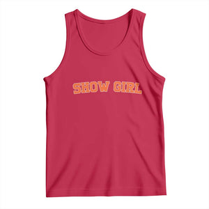 Showgirl Tank Top Retro Vintage Varsity Sports Orange Text TS10 Red Print Your Wear