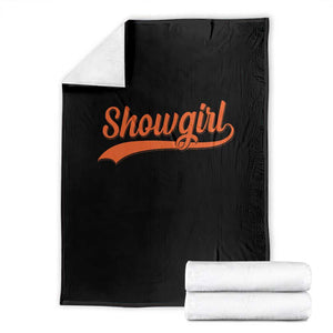 Showgirl Throw Blanket Varsity Script Vintage Sports Jersey Style TS10 Black Print Your Wear