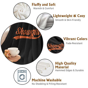 Showgirl Throw Blanket Varsity Script Vintage Sports Jersey Style TS10 Print Your Wear