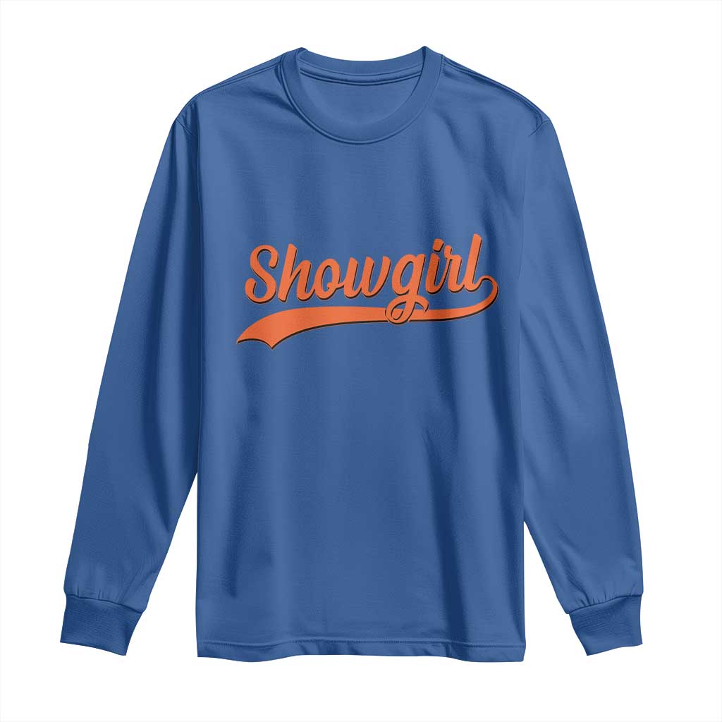 Showgirl Long Sleeve Shirt Varsity Script Vintage Sports Jersey Style TS10 Royal Blue Print Your Wear