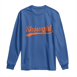 Showgirl Long Sleeve Shirt Varsity Script Vintage Sports Jersey Style TS10 Royal Blue Print Your Wear
