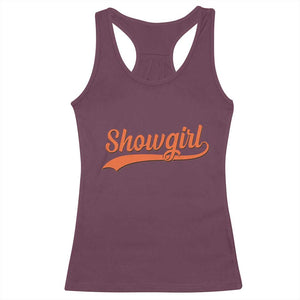 Showgirl Racerback Tank Top Varsity Script Vintage Sports Jersey Style TS10 Maroon Print Your Wear