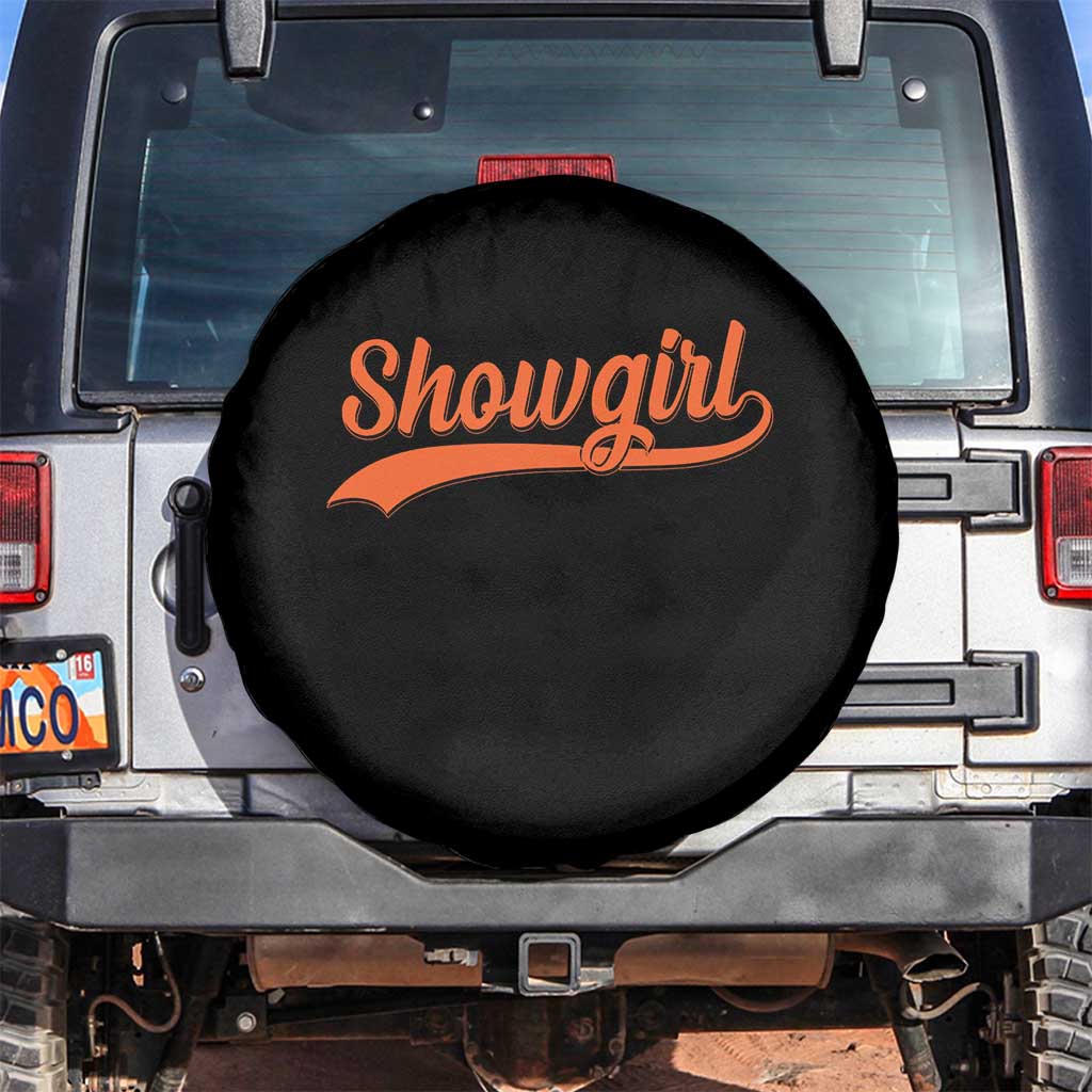 Showgirl Spare Tire Cover Varsity Script Vintage Sports Jersey Style TS10 No hole Black Print Your Wear