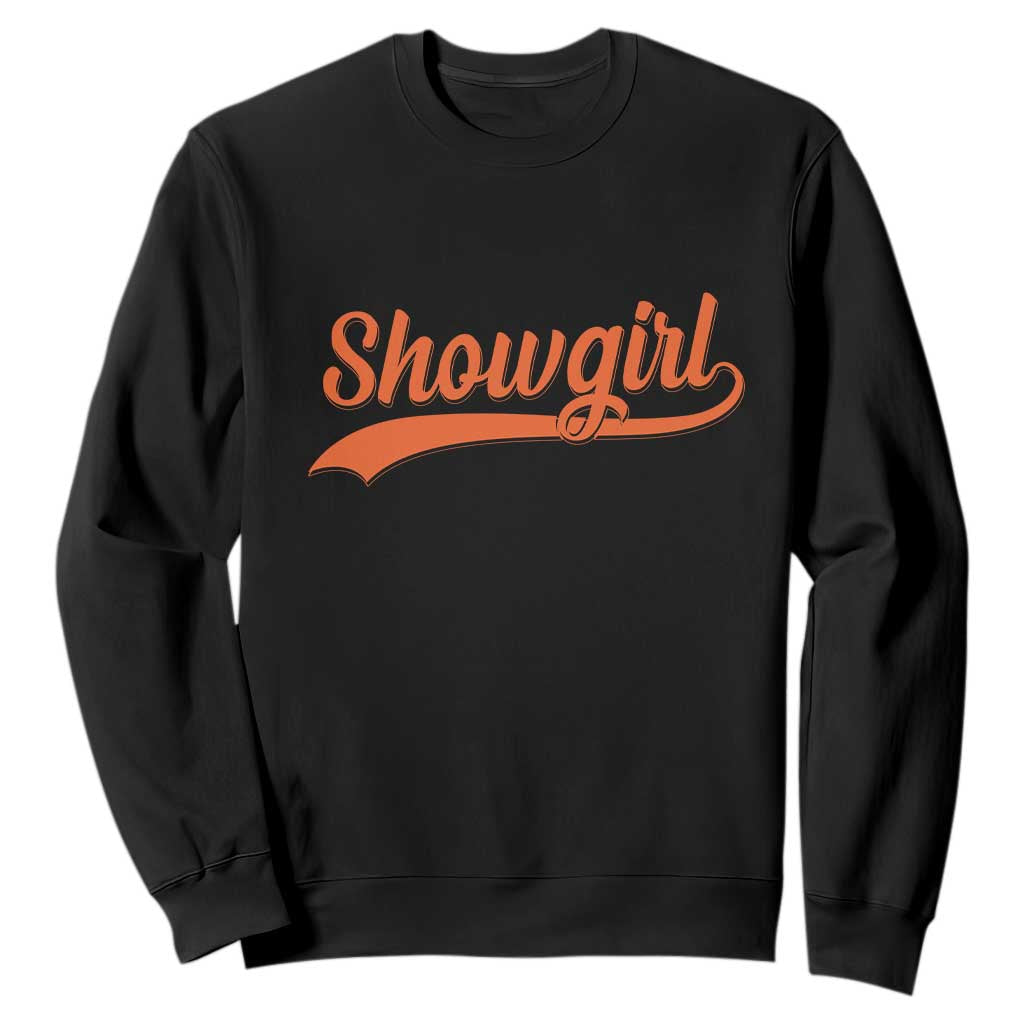 Showgirl Sweatshirt Varsity Script Vintage Sports Jersey Style TS10 Black Print Your Wear