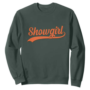 Showgirl Sweatshirt Varsity Script Vintage Sports Jersey Style TS10 Dark Forest Green Print Your Wear