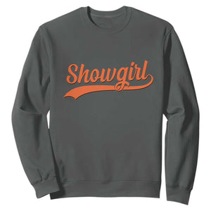 Showgirl Sweatshirt Varsity Script Vintage Sports Jersey Style TS10 Dark Heather Print Your Wear