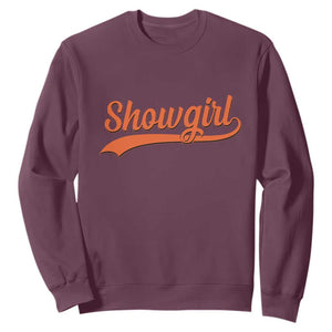 Showgirl Sweatshirt Varsity Script Vintage Sports Jersey Style TS10 Maroon Print Your Wear