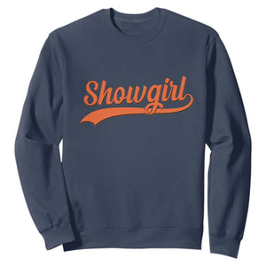Showgirl Sweatshirt Varsity Script Vintage Sports Jersey Style TS10 Navy Print Your Wear