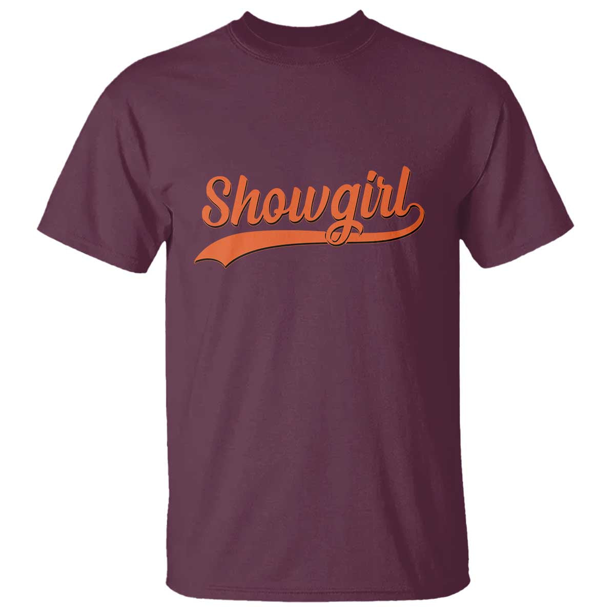 Showgirl T Shirt Varsity Script Vintage Sports Jersey Style TS10 Maroon Print Your Wear