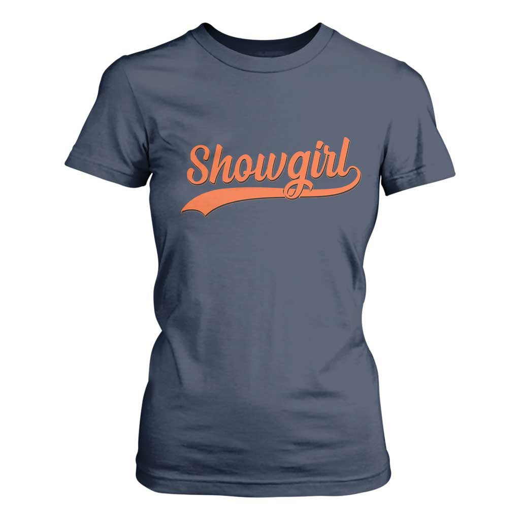 Showgirl T Shirt For Women Varsity Script Vintage Sports Jersey Style TS10 Navy Print Your Wear